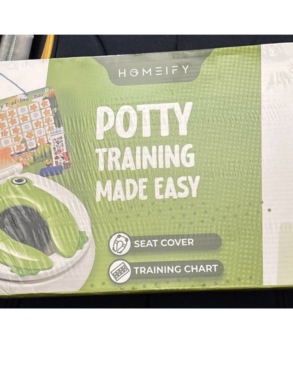 Green Kids Potty Training Seat Cover with Training Chart